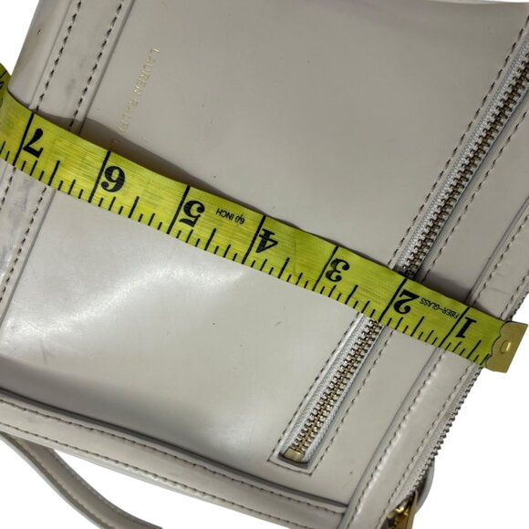 Lauren Ralph Lauren Cream Leather Crossbody Bag With Adjustable Strap & Gold - Picture 6 of 12